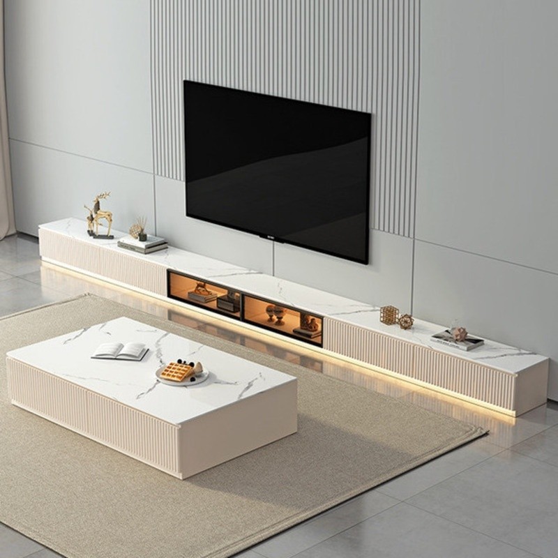 TV Console Tea Table Combination Modern Simple Living Room Home Light ...