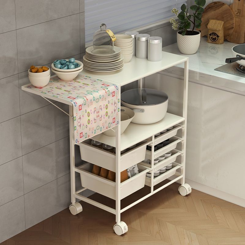 Kitchen Trolley Kitchen Mobile Multi Layer Storage Cabinet Microwave ...