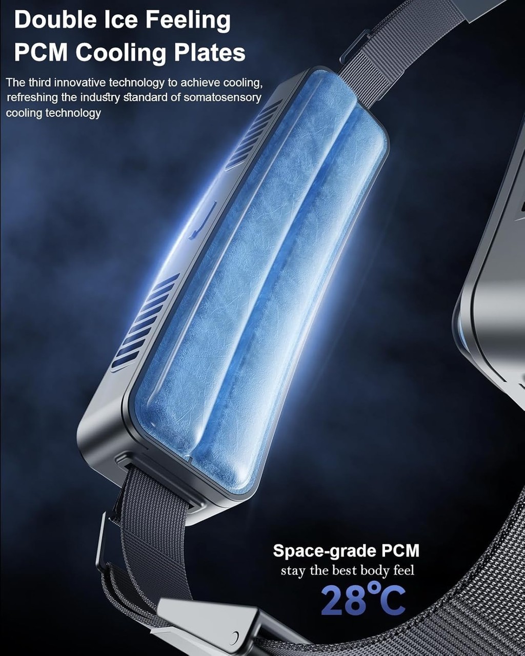 Oatsbasf Portable Wearable Waist Fan with 2 PCM Ice Compress Sensing ...