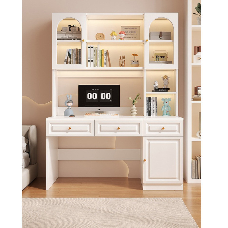 cwegvfwg564.sg Solid Wood Desk With Bookshelf Integrated Home Desktop ...