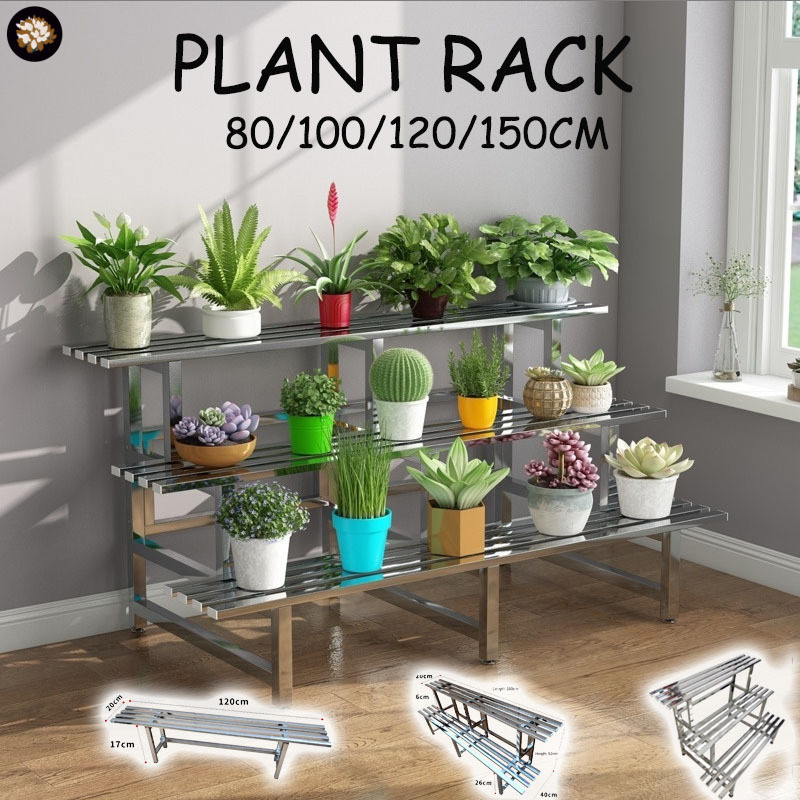 UAQ Plant Rack Stainless Steel Pot 1-4-tier Indoor/outdoor Plant ...