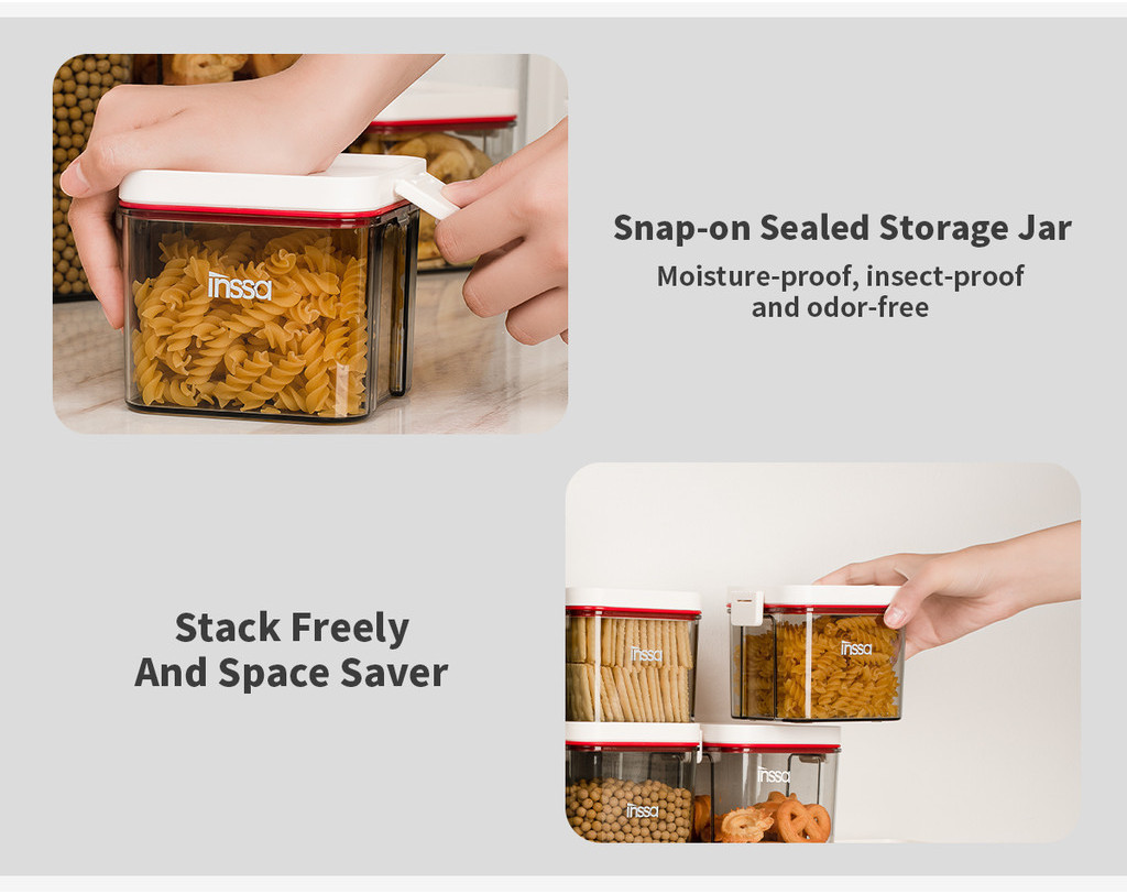 Simplus Storage Box Container 2pc Sealed Plastic Silicone Seal Kitchen ...