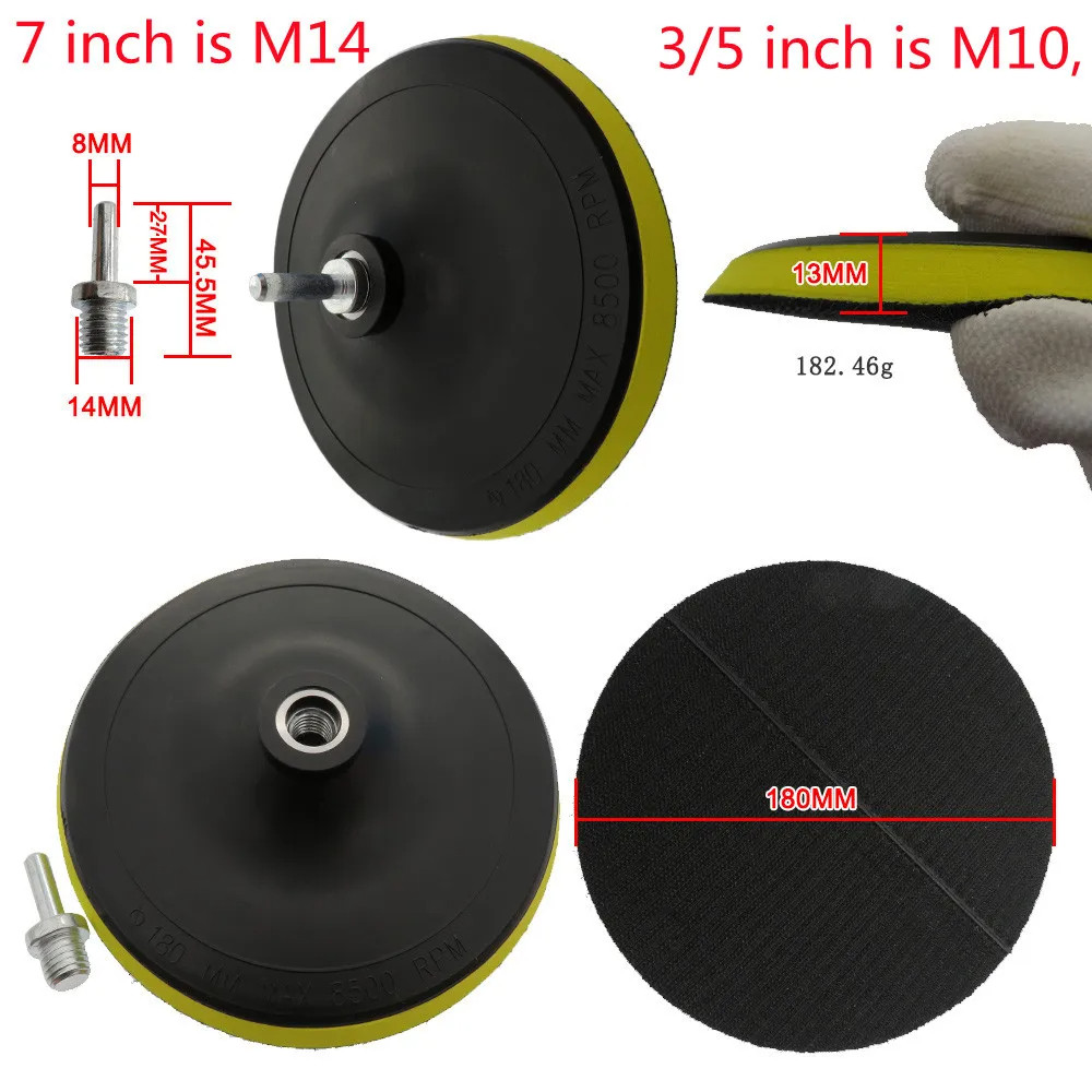 3/5/7inch Car Polishing Disc 8Pcs/Set Self-Adhesive Buffing Waxing ...