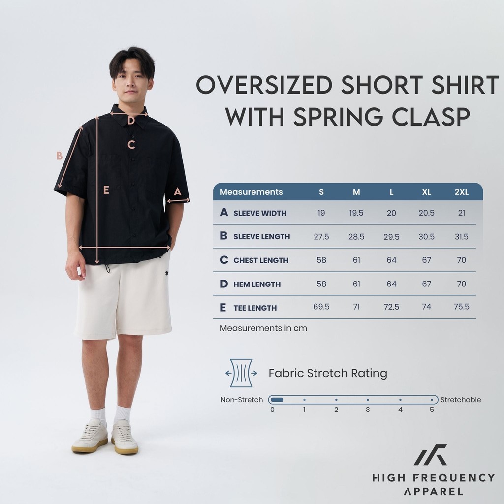 HFA Men's Oversized Short Sleeve Shirt with Spring Clasp | Shopee Singapore