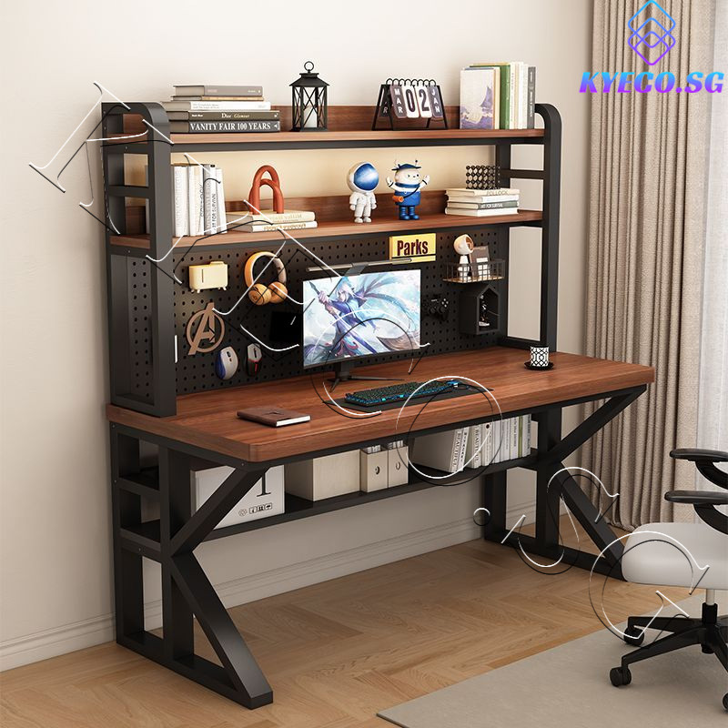 Study Table Computer Table With Perforated Board Solid Wood Desk And ...