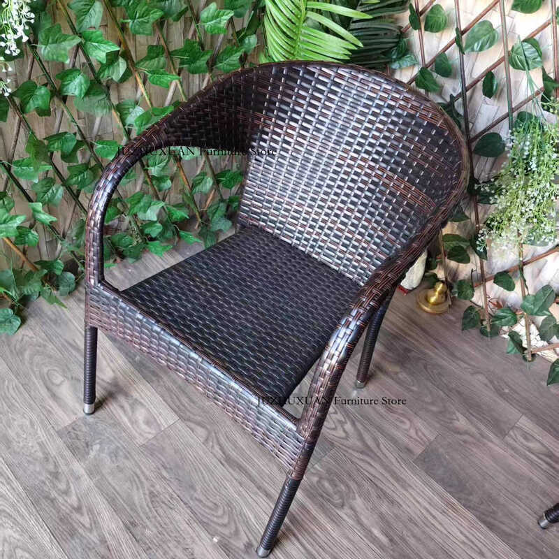 Courtyard Single Chair Rattan Chair Woven Chair Outdoor Balcony ...