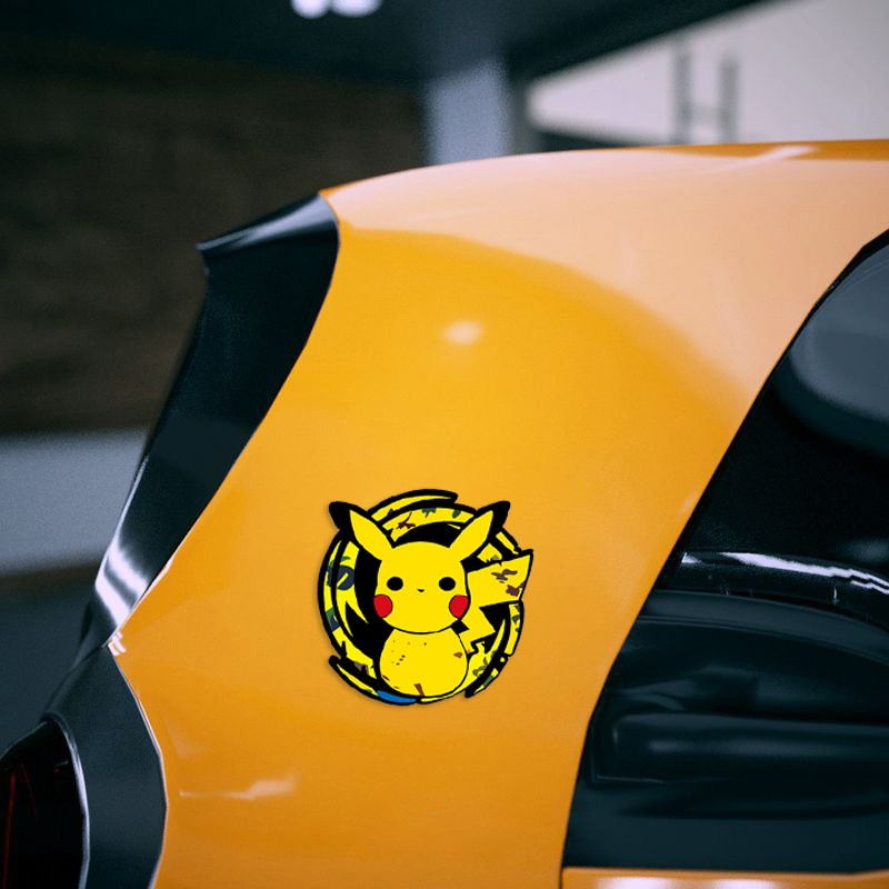 Pikachu Reflective Car Sticker Pokémon Emblem Stickers Psyduck Gengar ...