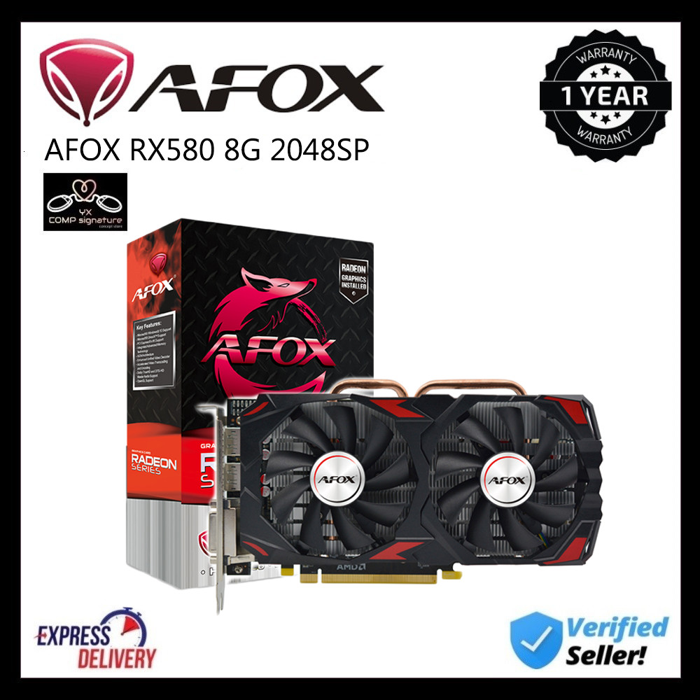 AFOX RX 580 8GB GDDR5 2048SP GRAPHIC CARD AMD RADEON RX580 8G D5 GPU ...