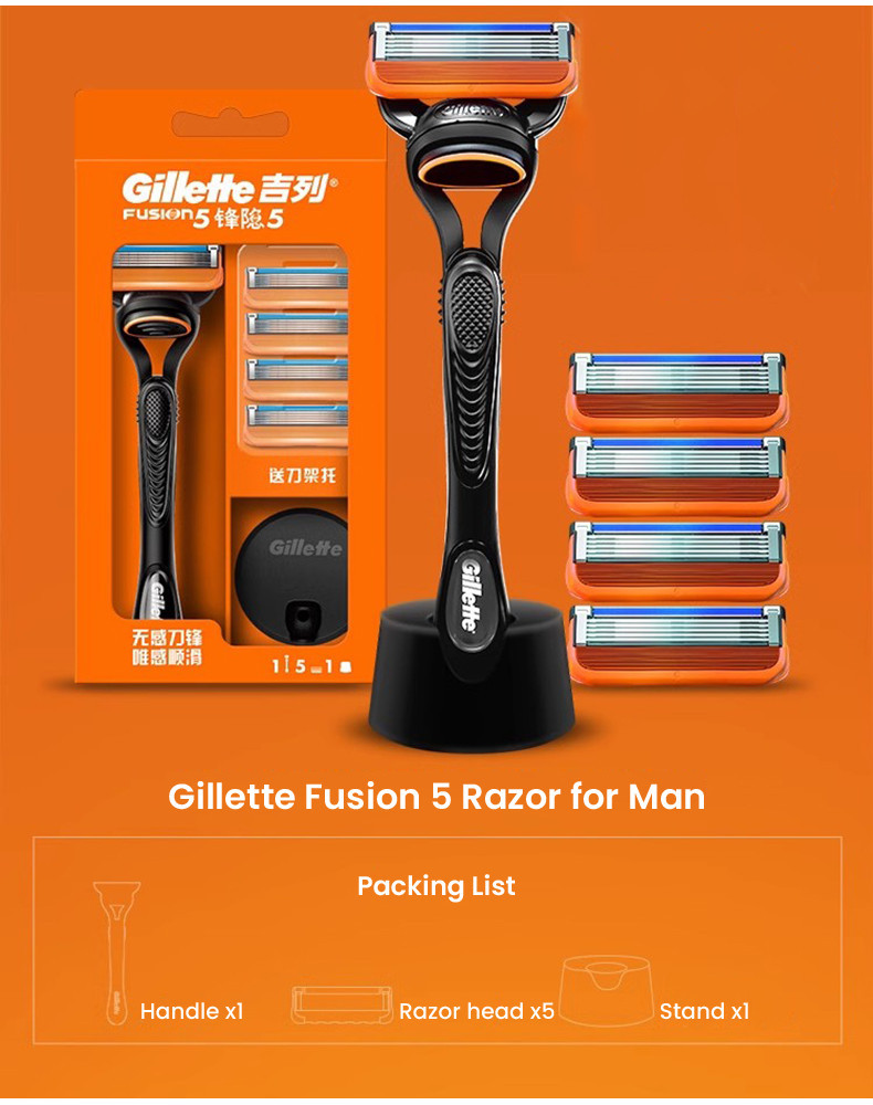 Gillette Fusion 5 Manual Razor Smooth Shaving 1 Handle 5 Razor Head 1 ...