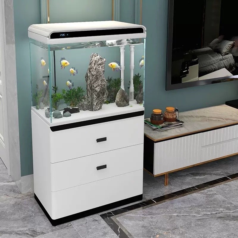 Fish Set Fish Tank Sensen Ultra White Glass No Water Change Goldfish ...