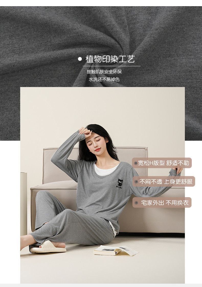 Padded Pyjamas Women 100% Cotton Pajamas Set Autumn winter Long Sleeve ...