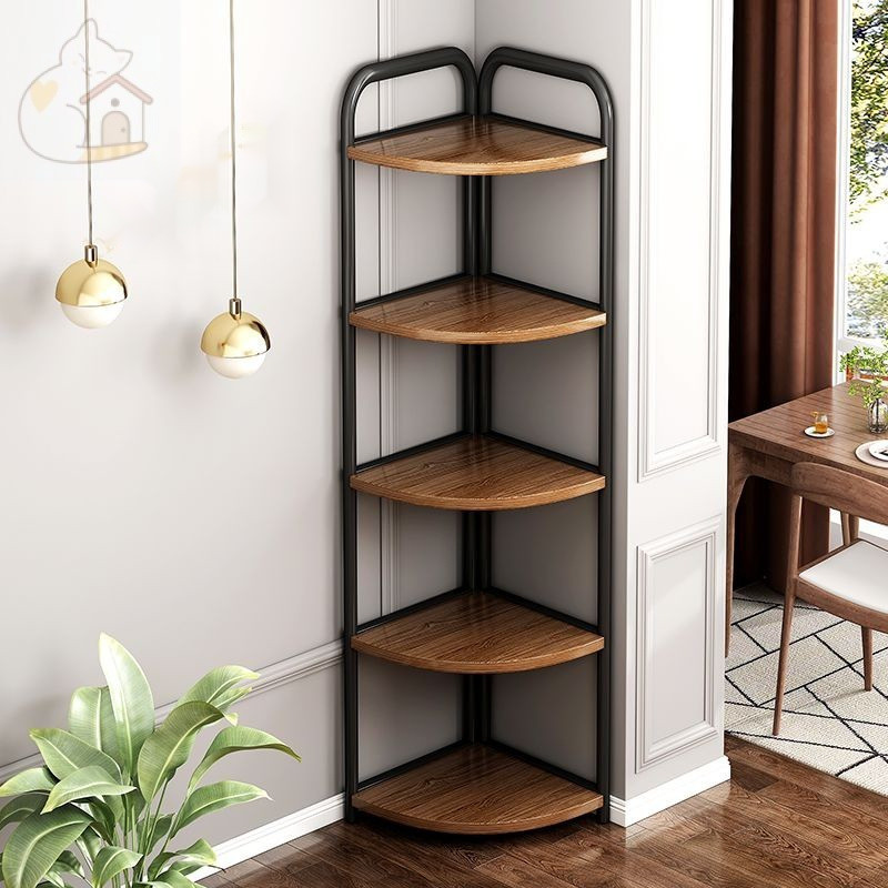 Bookshelf Floor To Ceiling Corner Triangular Storage Rack Living Room ...