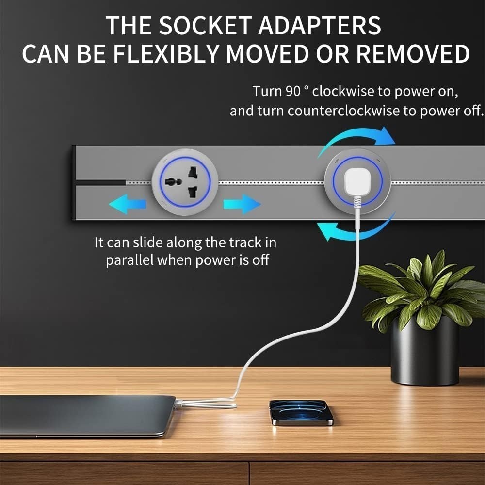 Power track socket household kitchen appliance plug adapter wall socket ...
