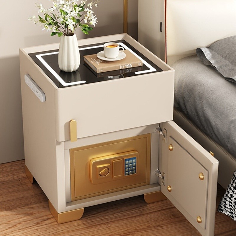 Safe Box Intelligent Bedhead New Bedroom Minimalist Modern Solid Wood ...