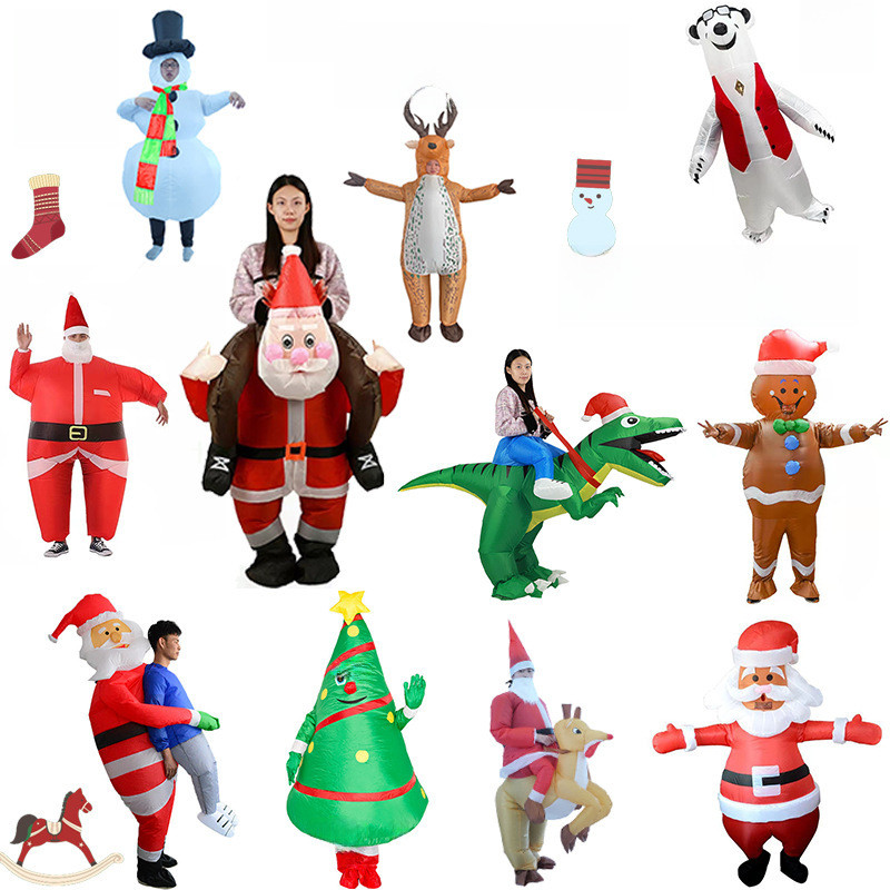 Cross-border New Christmas Santa Claus Inflatable Suit Carnival Party ...