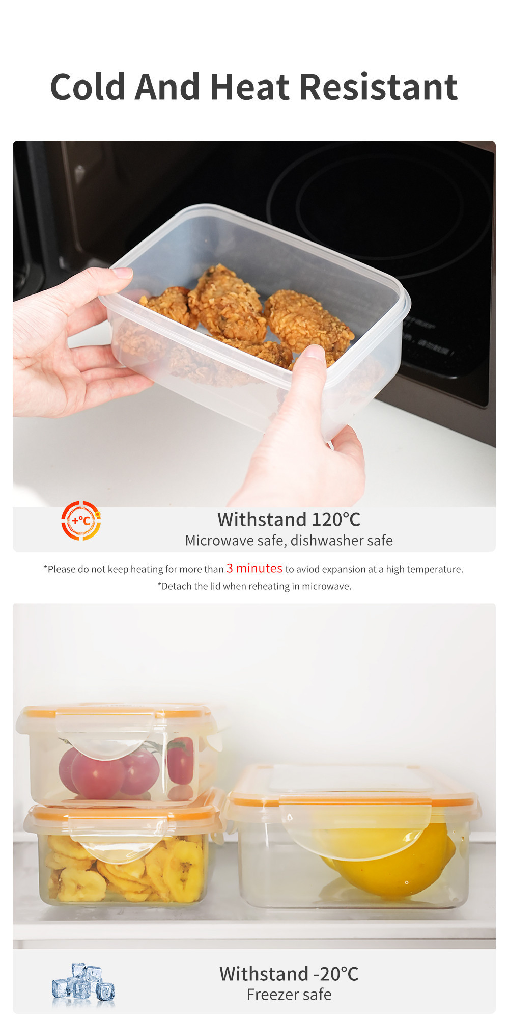Simplus Food Storage Containers BPA Free Microwave Safe(340ML*2+800ML ...