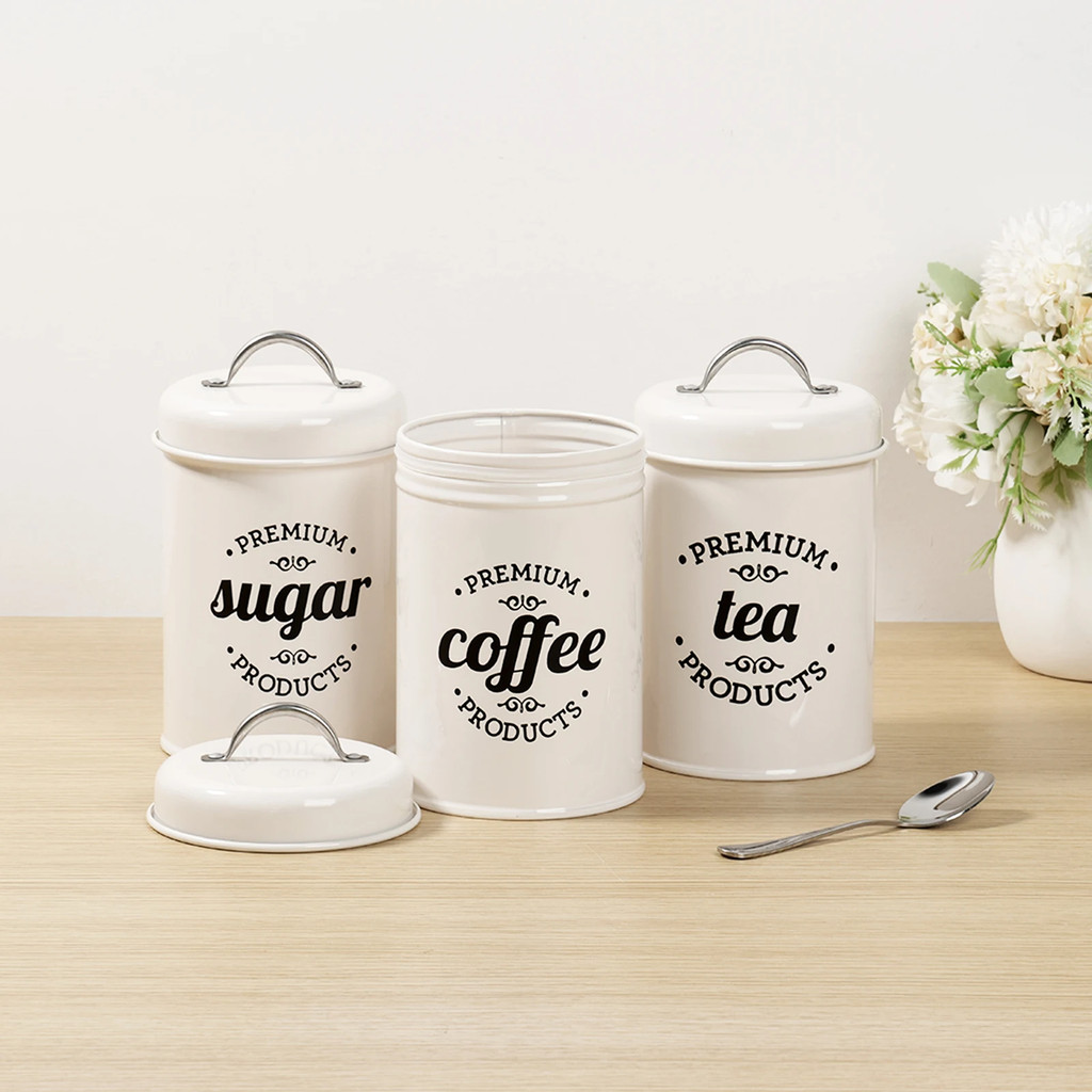 3 PCS Set Coffee Tea Sugar canister container coffee container set ...
