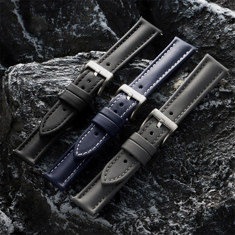 High Quality Sailcloth Nylon Canvas Watch Strap 18mm 19mm 20mm 21mm ...