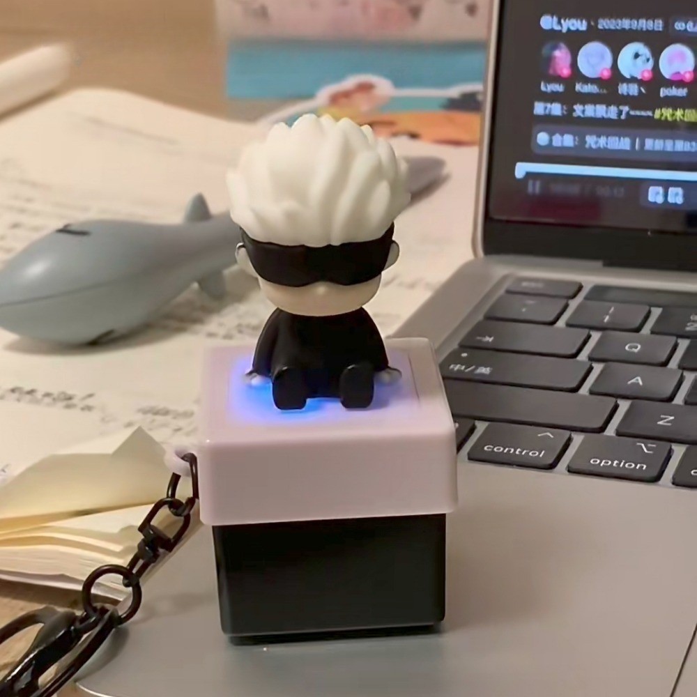 【In stock】Creative Gojo Satoru Voice Electronic Button Keychain Funny ...