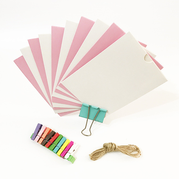 Solid color paper photo frame with hemp rope clip, hanging photo wall ...