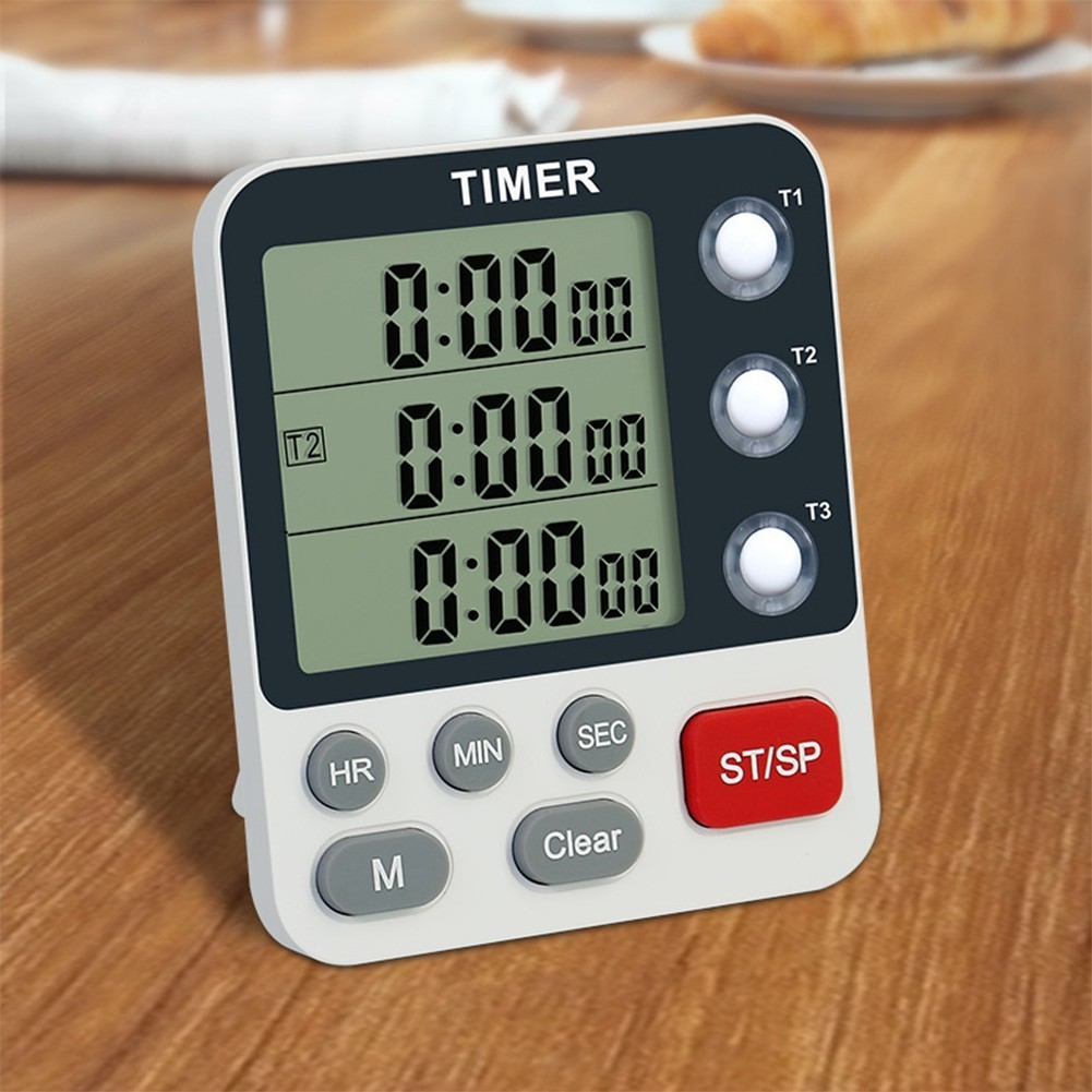 FSFO_3 Channels Kitchen Timer with Large Display Magnetic Back Positive ...