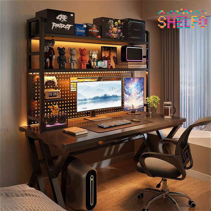 SHELFO Computer Table| Bookshelf + Cavity Plate Integrated Table ...