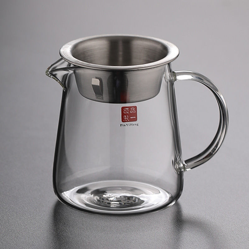 [VIP] Thick glass cup with drain and built-in tea set Single high-end ...