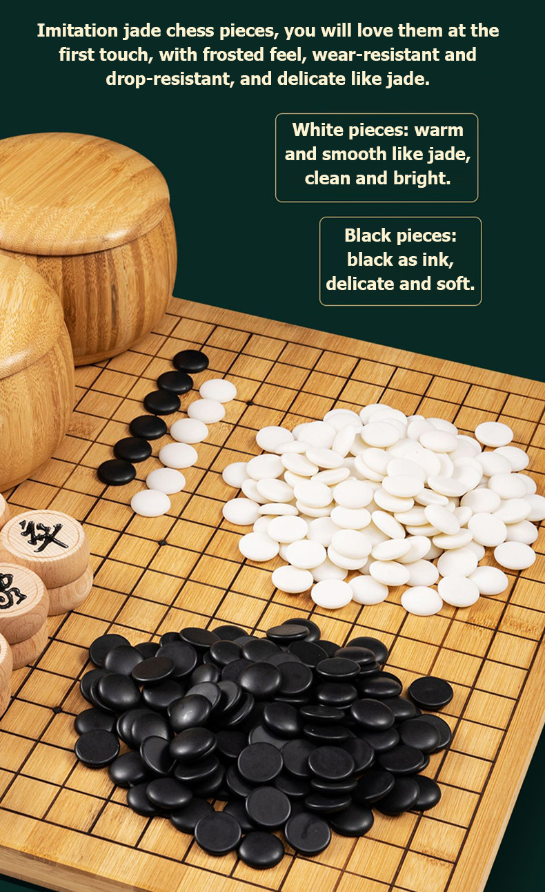 Go chessboard set, student competition chess pieces, frosted eye ...