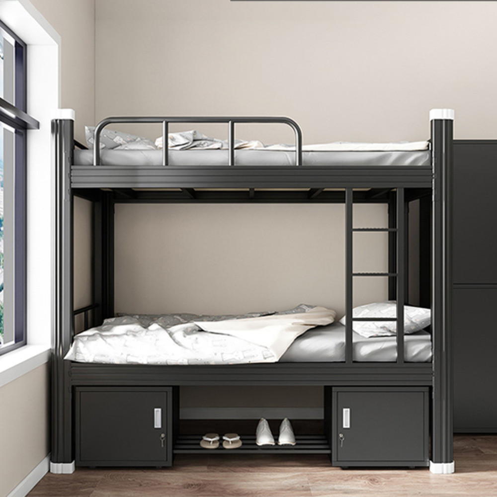 Double Iron Bed Bunk beds divan bed Iron Frame Beds wite cabinet ...
