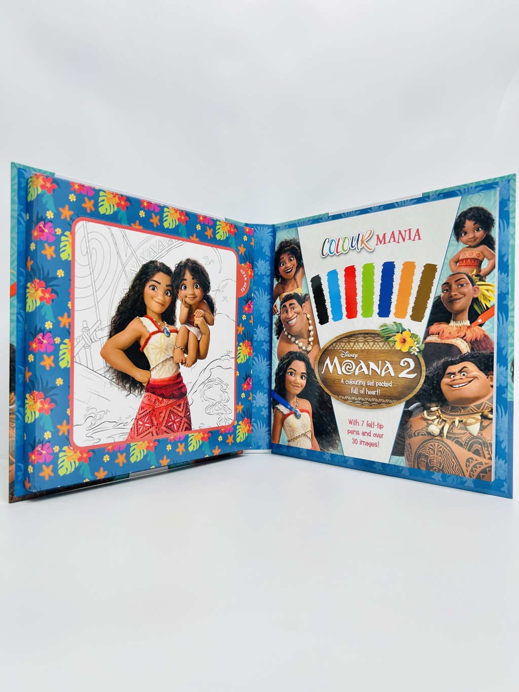 Disney Moana 2 Colouring Book Colourmania Gift Set for Kids with 7 ...