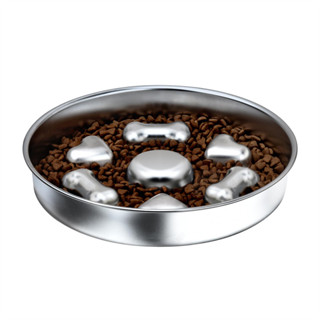 Metal dog bowl slow down eating sale