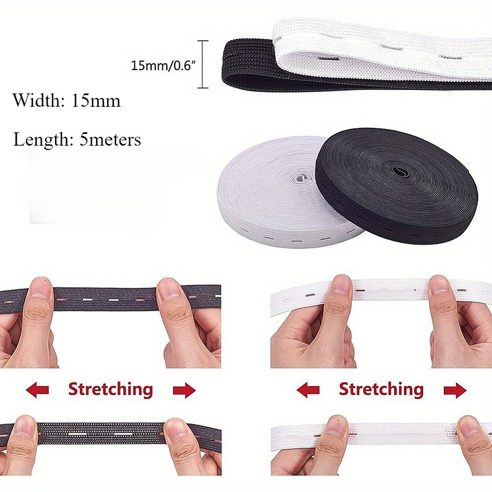 （with button) Elastic Stretch Band Buttonhole Knit Elastic Band and ...