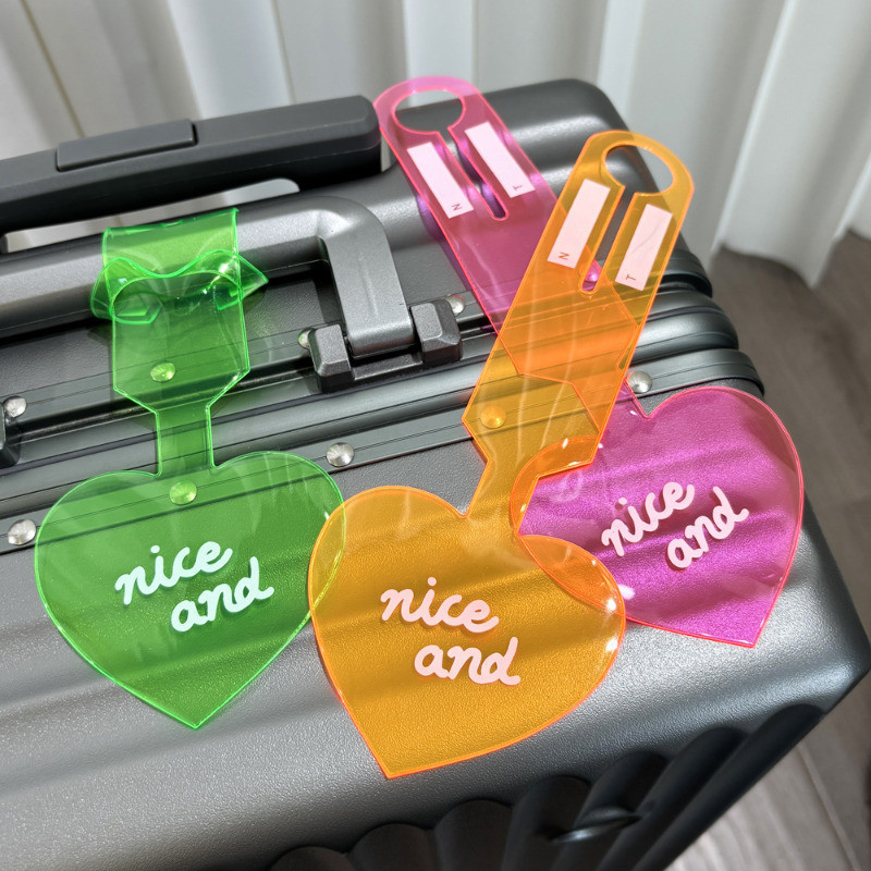 [Wholesale Price] LoveHeart PVC Luggage Labels Travelling Name ID