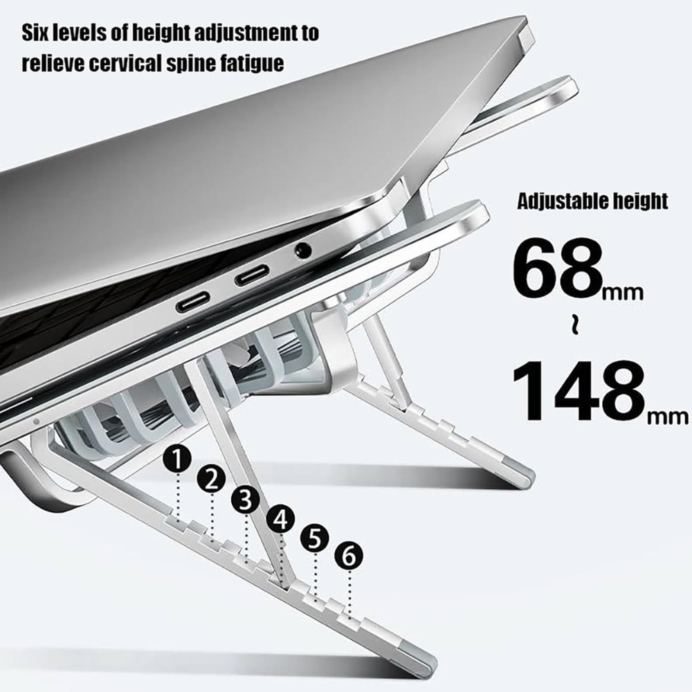 (SG) Adjustable Laptop Stand with Cooling Fan 360° Rotating, Aluminium ...