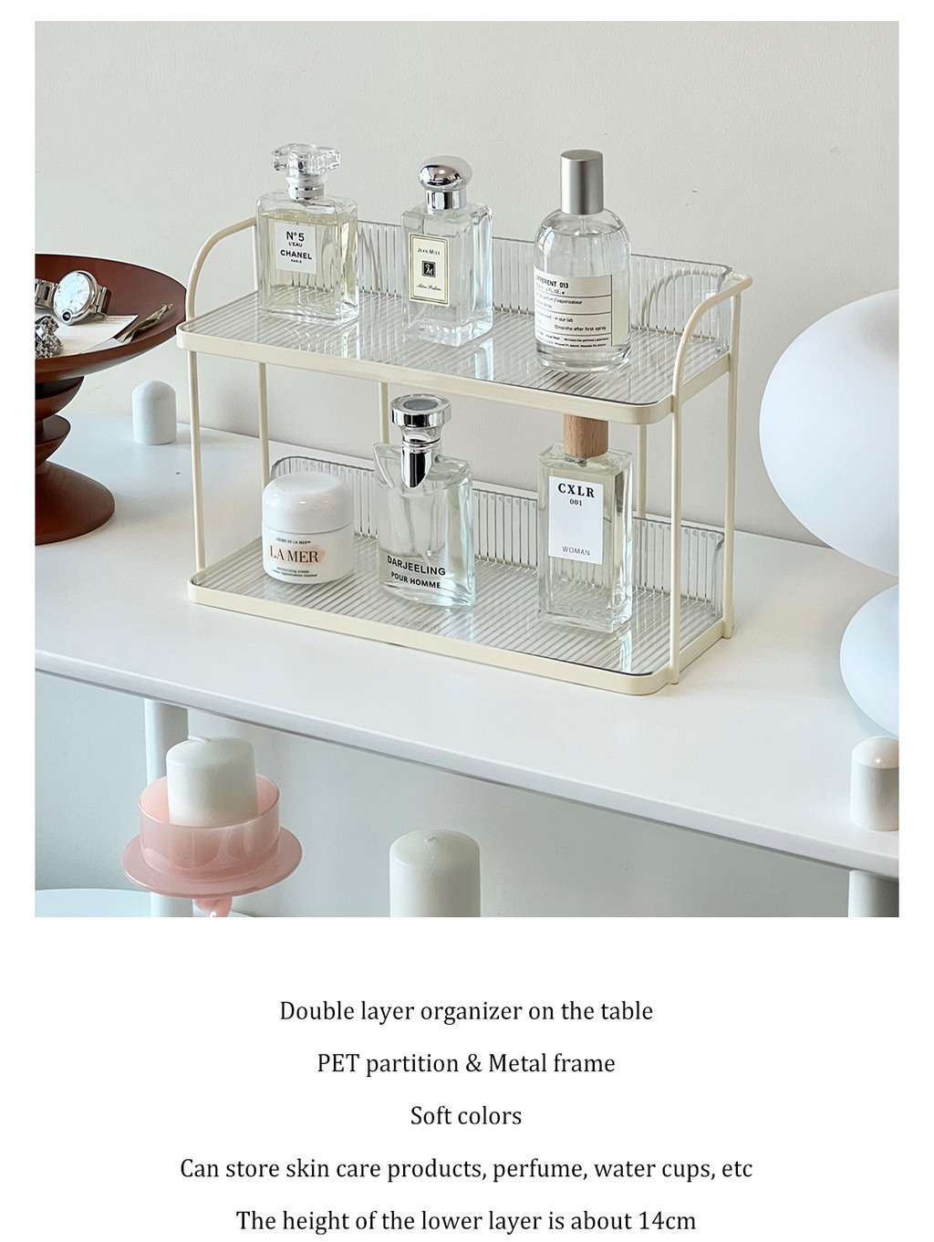Desktop organiser storage rack | Double layer transparent acrylic ...