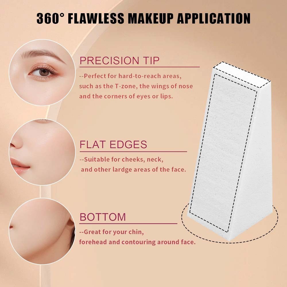 20 Pcs Triangle Foundation Cosmetic Puff - Dry and Wet Use Blending ...