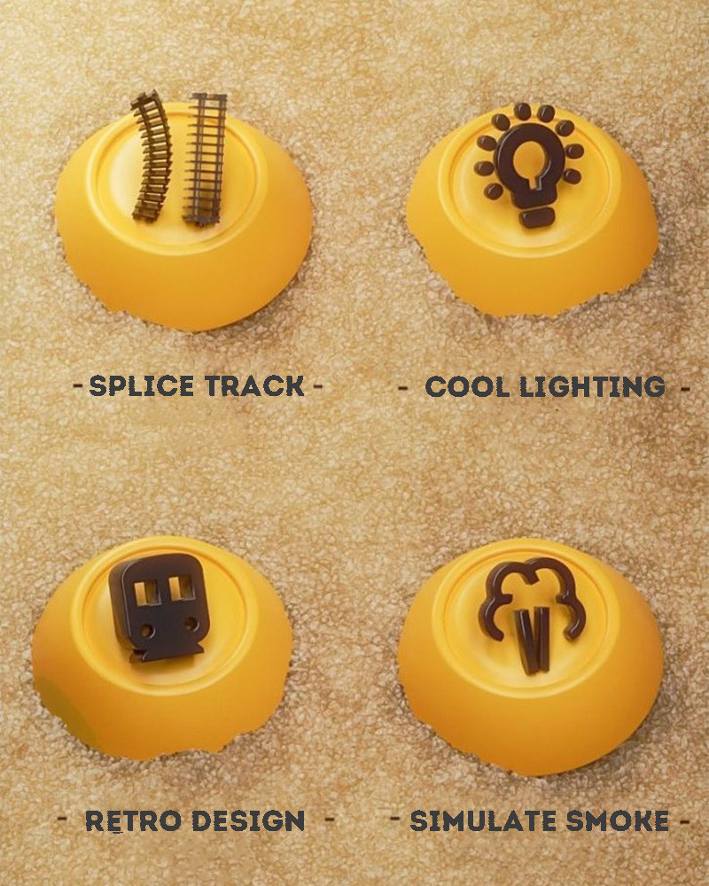 Electric Train Track Steam Spray Simulated Classical Railway Train Set ...