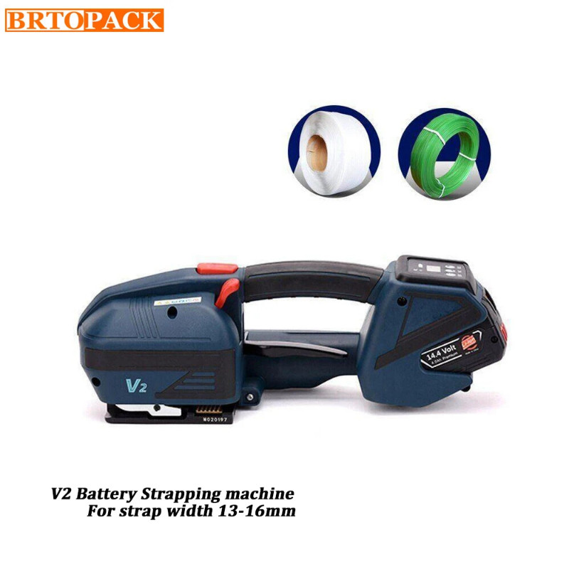 V2 Automatic Rechargeable Battery Plastic Strapping Machine Pallet ...