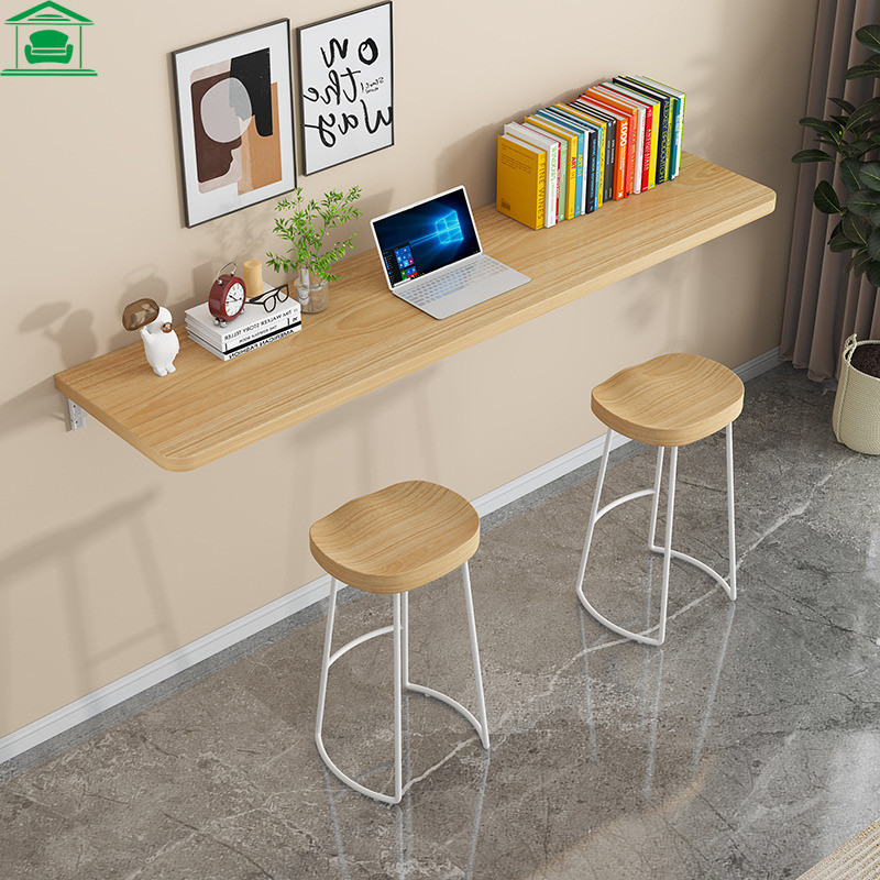 AB Wall Folding Table Wall Mounted Simple Desk Bar Table Solid Wood ...