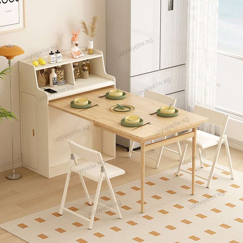 Foldable Dining Table Wood Folding Solid Dining Table Integrated ...