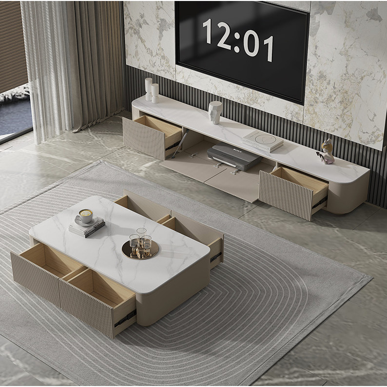 Solid Wood TV Console Floor-Standing Rock Slabs TV Cabinet Tv Console ...