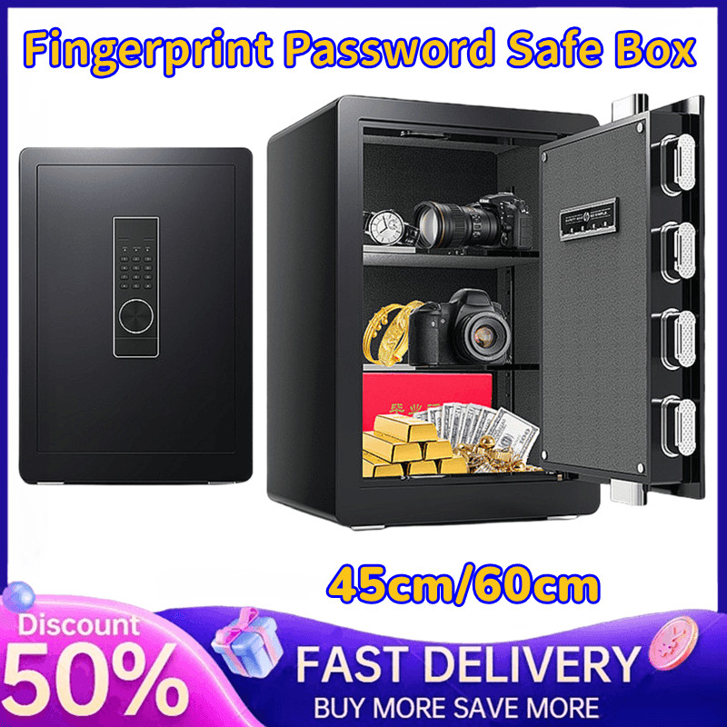 45cm/60cm Anti Theft Safe Box FingerPrint Passcode Key Digital Security ...