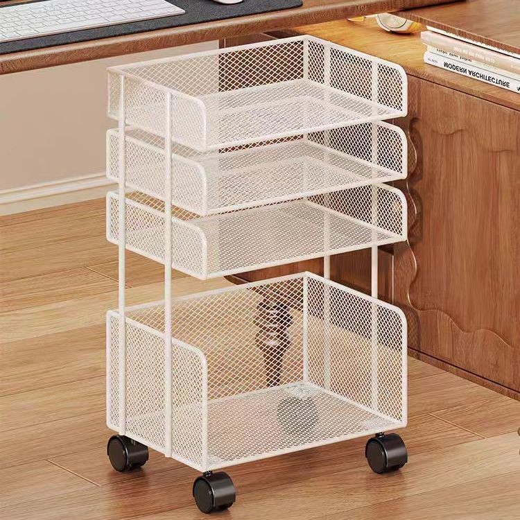 [48H Shipping] Silent Wheel Bookshelf Floor Storage Rack Movable with ...