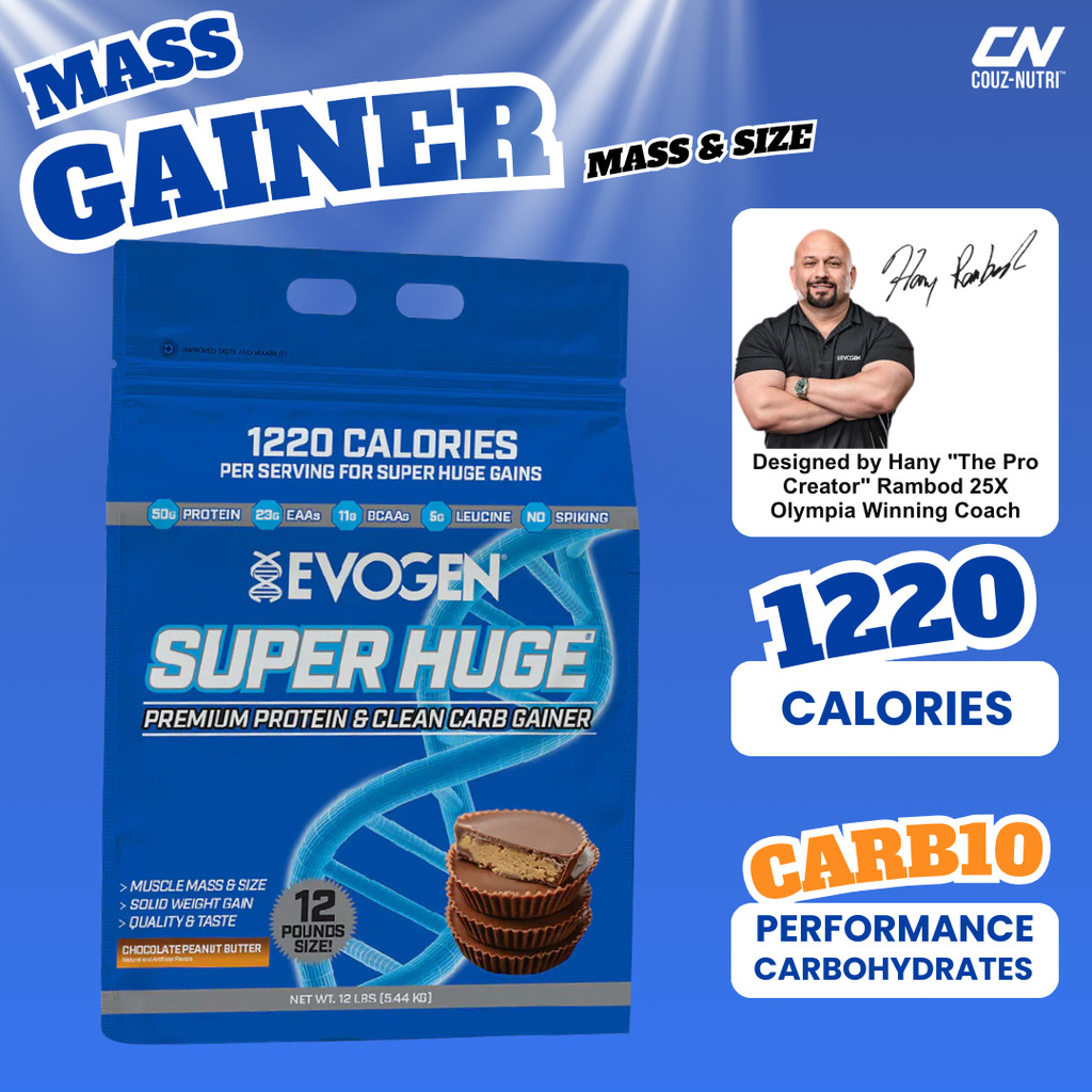 Evogen Super Huge 12lbs - Premium Protein and Clean Carbs Gainer ...