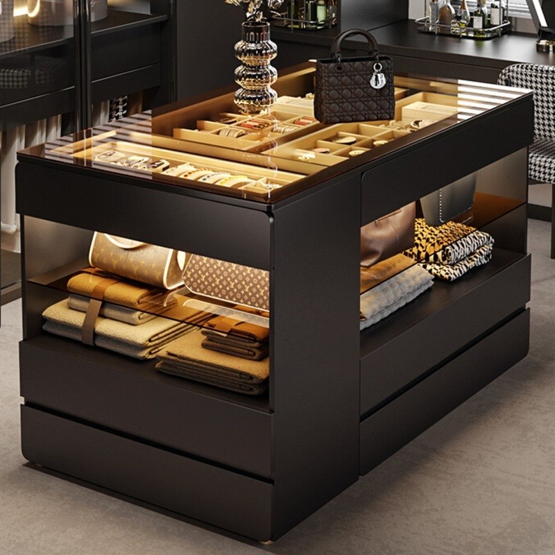 Drawer Luxury Chest Black Closet Island Jewelry Display Cabinet Modern ...