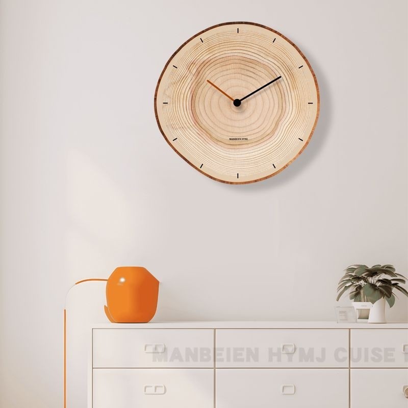 Japanese Rustic Wood Annual Ring Wall Clock 12" 15" Living Room Decor ...