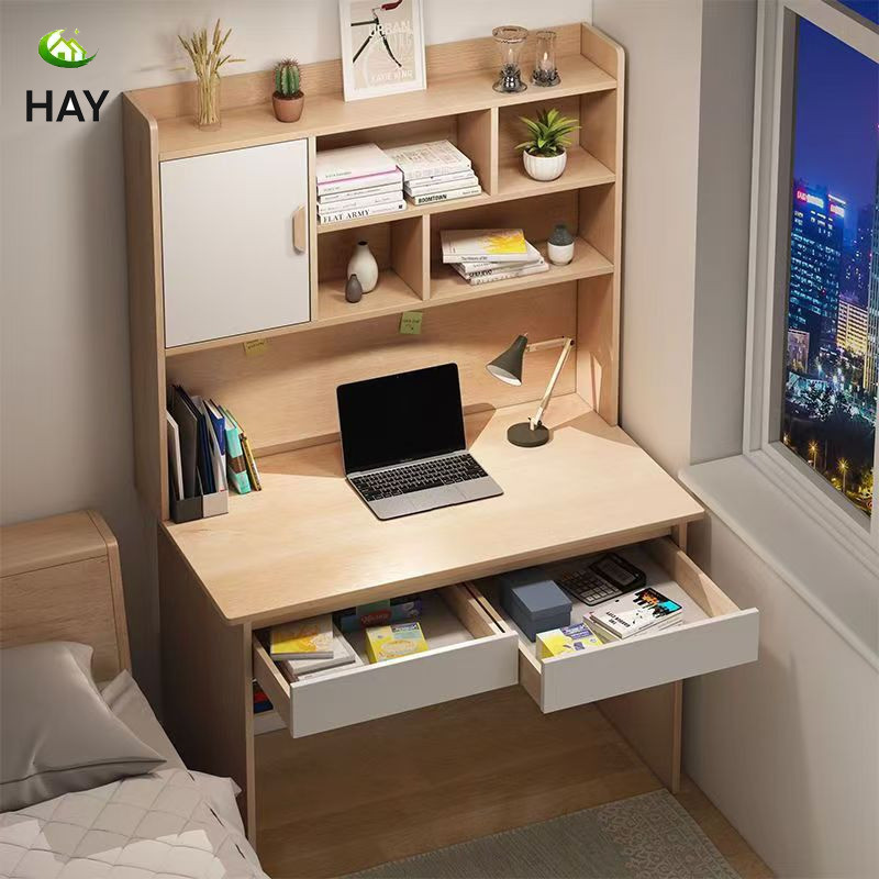 HAY Study Desk Chair Set Drawer Computer With Bookshelf Combination One ...