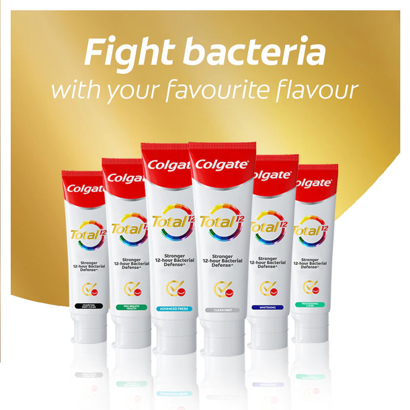 Colgate Total 12 Toothpaste 150g Stronger 12h Bacterial Defense ...
