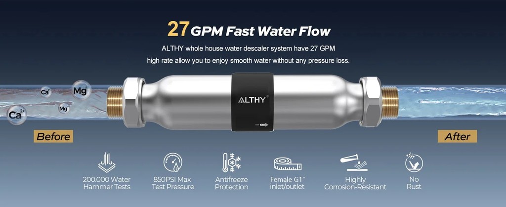 ALTHY AL-WS200 Whole House Water Descaler Scale Inhibition Softener ...