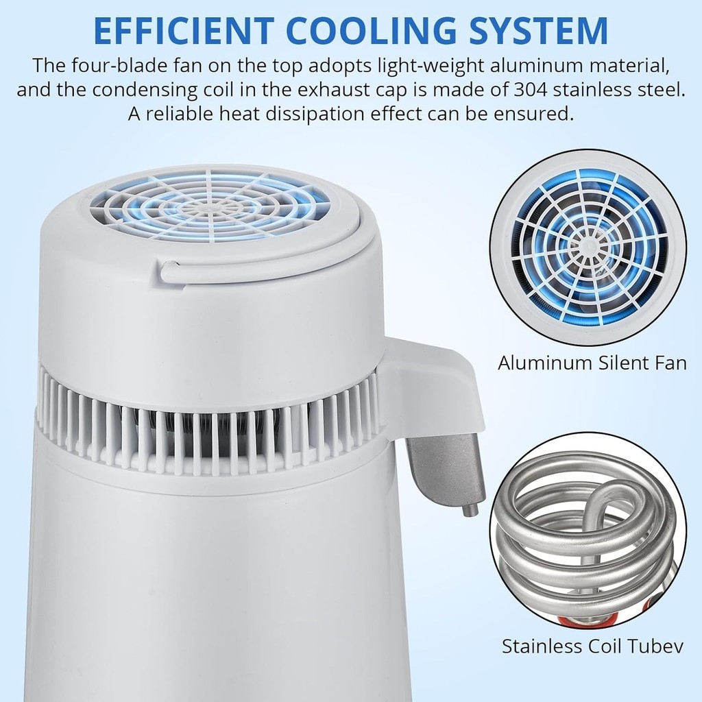 750W 4L Stainless Steel Electric Water Distilled Machine Pure Water ...